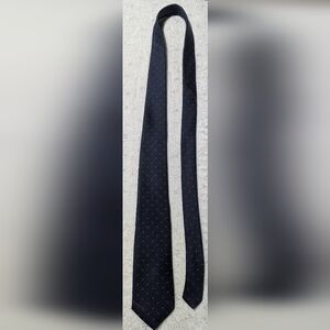 Oscar de la Renta Navy Blue Red Dot Silk Tie 55”